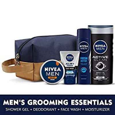 NIVEA Men Combo, With Grooming Pouch, 5 Pieces