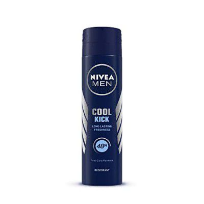 NIVEA MEN Cool Kick 150ml Deodorant | With Mint Extracts for Cooling sensation in Summer| 48 H Long Lasting Freshness