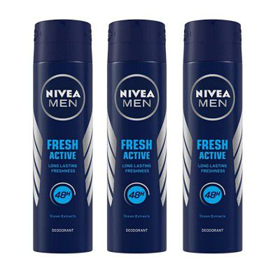 Nivea MEN Deodorant, Fresh Active, 150 ml (Pack of 3)