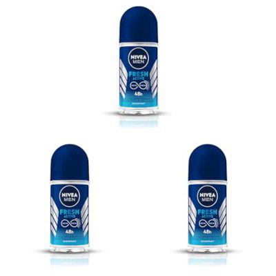 NIVEA MEN Fresh Active 50ml Deo Roll On | (Pack of 3)