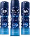 NIVEA Men Fresh Active Long Lasting Anti-Perspirant Pack of 3 Deodorant Spray - For Men  (150 ml, Pack of 3)...