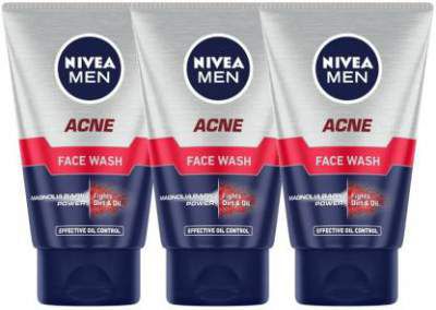 NIVEA MEN MEN Acne 100ml (Pack of 3) Face Wash (300 ml)