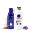 NIVEA Naturally Good, Natural Lavender Body Lotion, 200 ml and Nivea Nourishing Lotion Body Milk, 200ml...