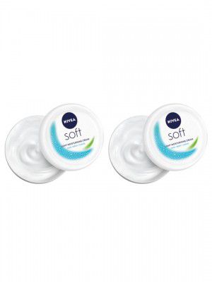 Nivea Set of 2 Soft Light Moisturizing Non-Sticky Cream with Vitamin E - 300 ml Each