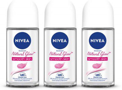 NIVEA Smooth Skin Roll On 50 ml - Pack of 3 Deodorant Spray - For Women  (150 ml, Pack of 3)