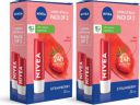 NIVEA Strawberry Fruity Shine Lip Balm Strawberry Pack of 4 Strawberry  (Pack of: 4, 19.2 g)...