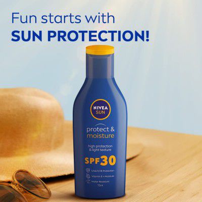 Nivea Sun Lotion, SPF 30, Water Resistant Sunscreen, 75ml