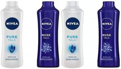 Nivea Talc pure and musk talc Gentle Care Reliable Protection (4 x 400 g)
