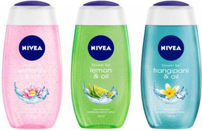 NIVEA Waterlily, LemonOil, and Frangipani showergel (3 x 250 ml)
