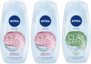 NIVEA Women Shower Gel Combo, Clay Fresh Hibiscus & Grapefruit, 250ml (Pack of 2), Clay Fresh Ginger & Basil, 250 ml (3 Items in the set)...