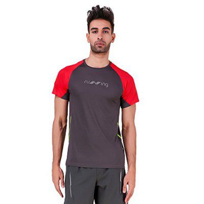 Nivia 2251M-2 Oxy-5 Polyester Running T-Shirt, M (Grey)