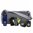 Nivia Basic Gym Combo for Men & Women, Polyester Gym Bag (11 litres), Gym Gloves (Size-L), 625 ml Water Sipper and Wrist Band (Free Size), Pack of 4...