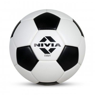 Nivia B&W Football, Thermobond, 32 Panels, Suitable for Soft & Wet Ground | Size-5 (Black and White)