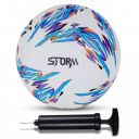 Nivia Combo Storm 2.0 Football (Size - 5, White/Blue) with Ball Pump...