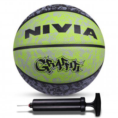 Nivia Graffiti Basketball, 8 Panels, Butyl Threadwounded Bladder