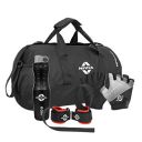 Nivia Gym Combo, 1 Bag, 1 Bottle, 1 Pair of Crystal Gloves, 1 Pair of Weightlifting Wrist Support (5183BK+710LBK+511+11044)...