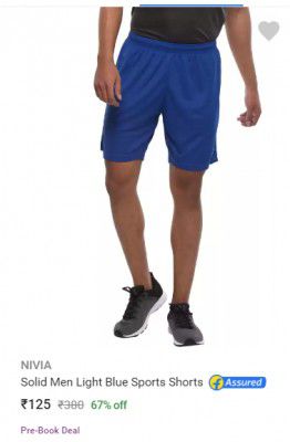 Nivia Men's Shorts at 67% off