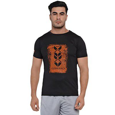Nivia Nitro_9 Round Neck T-Shirt for Men (Black,S)