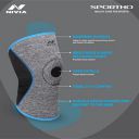 NIVIA Orthopedic Knee Support for Men & Women with Patella Hole Slip-in Premium Breathable Compression Knee Sleeve, Enhanced Performance in Sports, Workouts & Daily Activities(Grey, S), Single Piece...