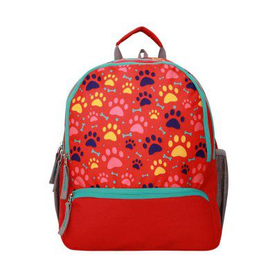 Nivia Paws School Bag,Faced Water-Proof - RED