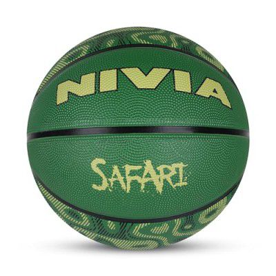 Nivia Safari/Rubberized Moulded Basketball/8 Panel/Suitable for Indoor Matches (Multicolor, Size - 5)