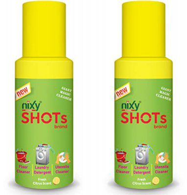 Nixy SHOTs Spray- Laundry detergent, Floor Cleaner and Utensils Cleaner (Multi Task cleaner) - Citrus Lemon Fresh - Queen Size