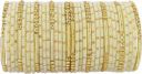 NMII Fancy Glass Golden Beads & Polka Dots Velvet Bangles Set For Women and Girls | Stylish Designer Bangles | Glass Chudi | Women's Fashion Jewellery-Set of 34...