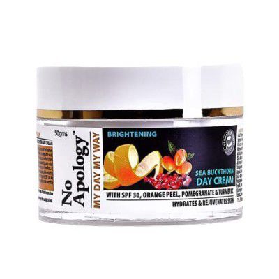 NO APOLOGY Sea Buckthorn Day Cream With SPF30 Orange Peel Pomegranate & Turmeric,50gm| Hydrates & Rejuvenates Skin