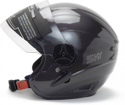 NOAX Nano Half face sky for motorbike Motorbike Helmet  (Silver)