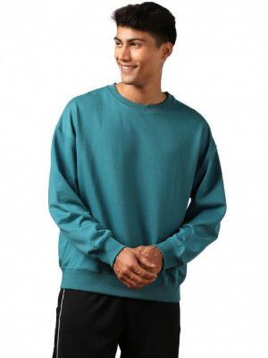 NOBERO Oversized Solid Sweatshirts for Men Crew Neck