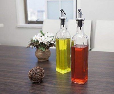 NOBILEA 2 Pcs Glass Oil Dispenser (500 ML Each) (Pack of 2)