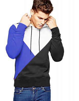 Noble Monk Men's Hooded Neck Full Sleeves Regular Fit Colorblocked T-Shirt