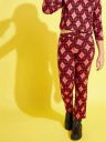 Noh.Voh - SASSAFRAS Kids  Girls Slim Fit Red Viscose Rayon Trousers...