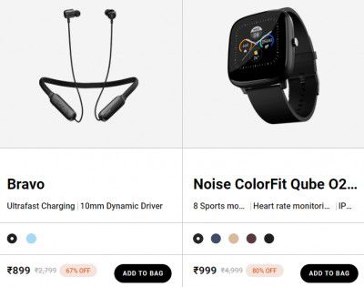 Noise Products Starting @ ₹899 + Extra 5% Off Via Prepaid Orders