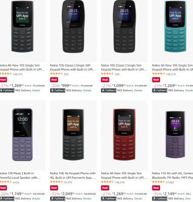 Nokia Feature Phones, starting Rs 999 only