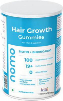 Nomo Biotin and Bhringraj Gummies for Hair Growth | DHT Blocker | 60N  (60 No)