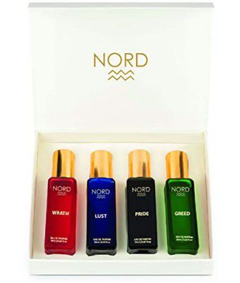 NORD Intense No Gas Deodorant Travel Pack Gift Set for Men with Pride, Lust, Wrath and Greed Mini Deodorants for Men, Pack of 4 (20ml each) | Gift for Men