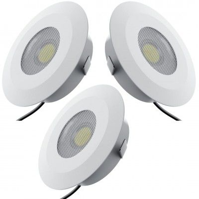Nortek Forza 2 Watt Round Led Spot Light For Ceiling (Blue, Pack of 3)