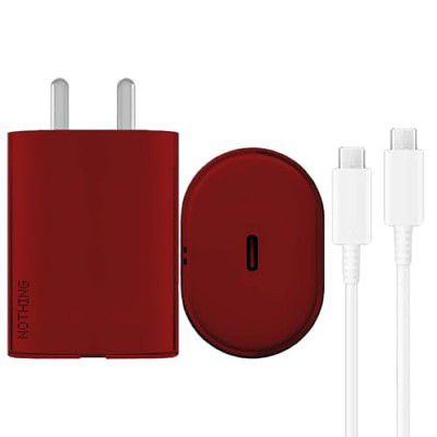 Nothing Charger Original 15W Adapter Fast Charging USB Type C Adaptor with PD 3.0 PPS Technology Compatible - Maroon