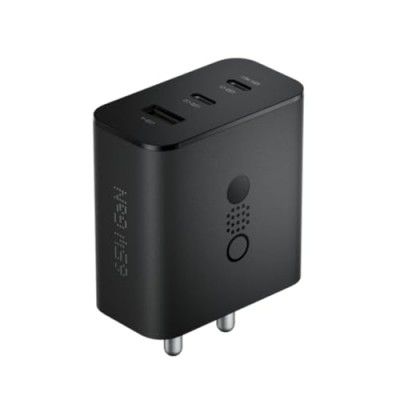 Nothing CMF 65W GaN 3 Port Wall Charger Adapter, Dark-Grey