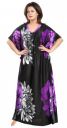 Noty Women's Kaftan Nighty | Serena Fabric | Floral Print Maxi | Short Sleeves | V Shaped Neck...