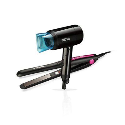 Nova 840 + 8105 Hair Straightener And Hair Dryer Styling Kit