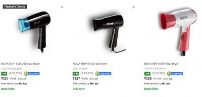 Nova Hair Dryers Starting Rs 229