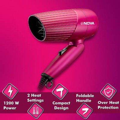 NOVA NHP 8207 Hair Dryer (1200 W, Fuchsia)
