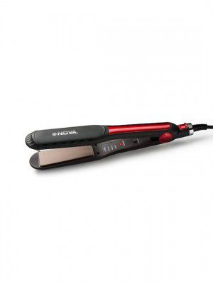 NOVA NHS-982/00 Temperature Control Professional Hair Straightener - Black & Red
