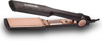 NOVA Temperature Control Professional NanoTitanium Coated NHS 901 Hair Straightener (Black, Gold)