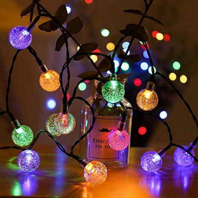 NOVALUC 20 LED Crystal Ball Fairy String Lights for Home Decoration Diwali Christmas Lights (Multicolor)