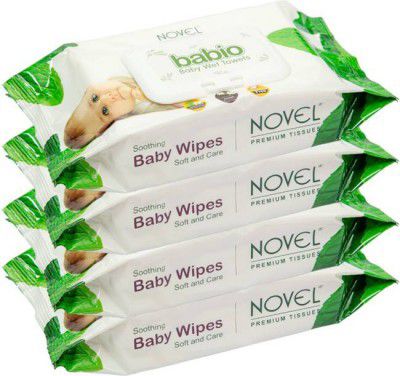 NOVEL Baby Wipes 80 Sheets pack of 4/with Lid (320 Wipes)