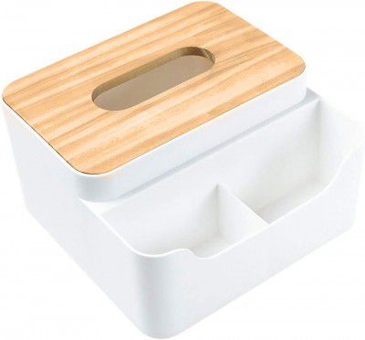 NowExp Tissue Storage Box with Compartment for Multipurpose Space Rack