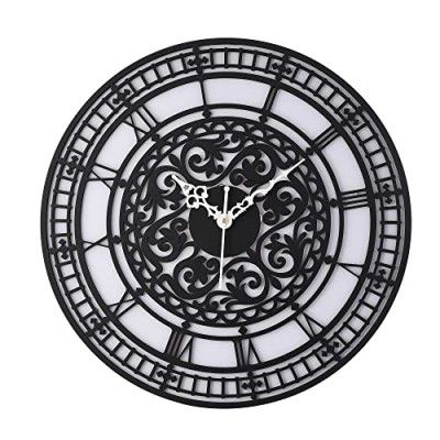 Nozvera Wooden Wall Clock for Home (36X36 Centimeter) (W&B)